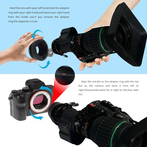B4-EF M Lens Adapter Compatible with B4 2/3" Broadcast Grade Mount Lens & for EOS-M (EF-M Mount) Camera EF M M2 M3 M5 M6 M10 M50 M100.with Tripod Mount B4-EOS M