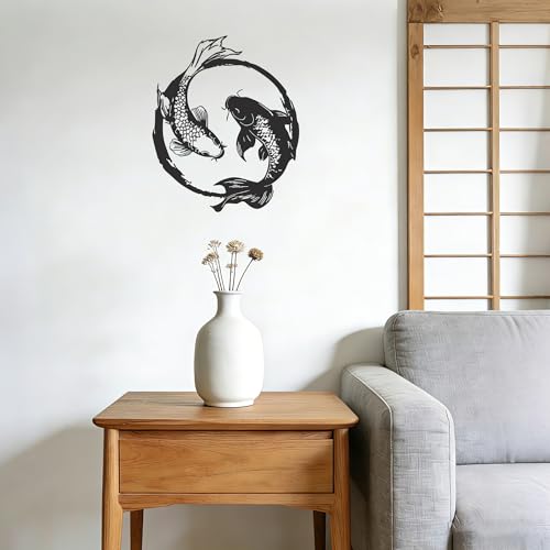 YATEASLU Yin Yang Koi Wall Decor, Zen Fish Art