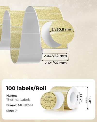 2.25"x1.25" Yellow Direct Thermal Labels+2 Inch Round Thermal Labels