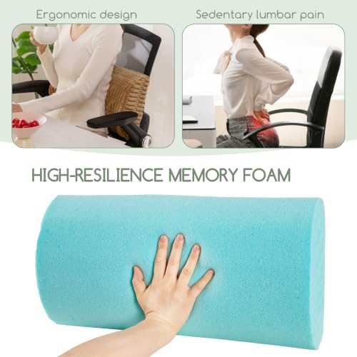 Lumbar Support Pillow for Recliner Chair/Office Chair/Couch, Memory Foam Back Support Cushion with Adjustable Strap, Recliner Cushions for Lower Back Pain Relief, Sleeping, Washable Cover, Brown Large