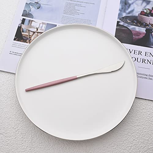 Silverware Set – 20 Piece Family Dinnerware Set – Flatware Set Service For 4 – Pink Silver Tableware Sets – Cutlery Great For Family Gatherings & Daily Use – Spoons, Knives, Forks Service 4