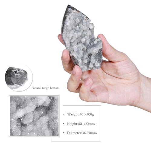 mookaitedecor Natural Sphalerite Geode Tower Crystal Cluster Specimen 0.44-0.66 Pound Black