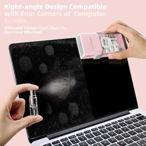 Keyboard Cleaning Kit, All-in-One Laptop & Computer Screen Cleaner, Pink Light Pink