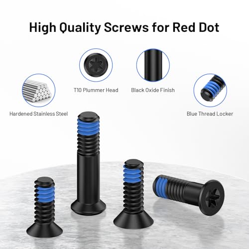 VSTRANICS red dot screw kit with M4 and #6-32 screws, blue thread locker, assorted screw and bolt set