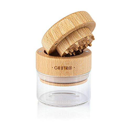 RYOT GR8TR Wood Mill with Transparent Pot Body and Beech Lid Beech Lid/Transparent Pot