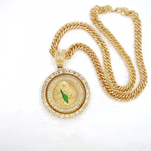 14K Gold Filled San Judas Necklace For Women And Men - Vintage Saint Jude Necklace Religious Necklace Amulet, St. Jude Tadeo Medalla Cadena Oro Laminado, Catholic Religious Christian Jewelry 4 - San Judas Necklace