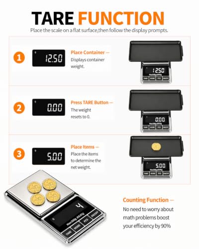 MEIYA jewelry scale, gold scale and gram scale with 500g capacity and 0.01g precision display