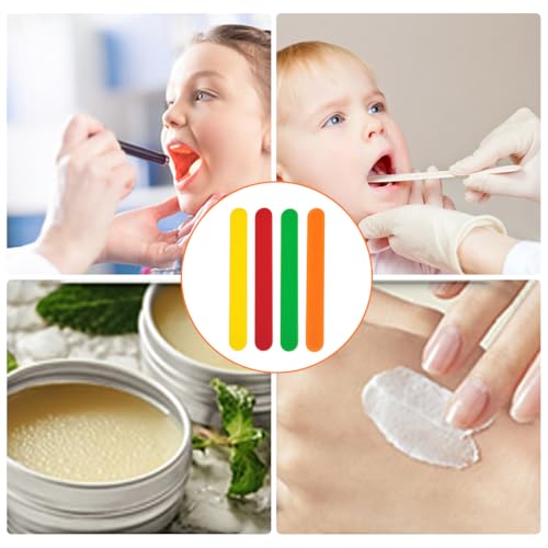 Pack of 40 Plastic Tongue Depressors, Mouth Depressors for Adults and Children, Versatile Plastic Sticks for Crafts, PP Hair Wax Sticks, Ice Sticks Waxing (Colour Mix)
