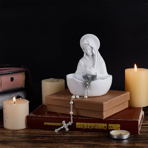 ORIGACH Our Lady of Grace Statue Virgin Mary Keepsake with Rosary Necklace