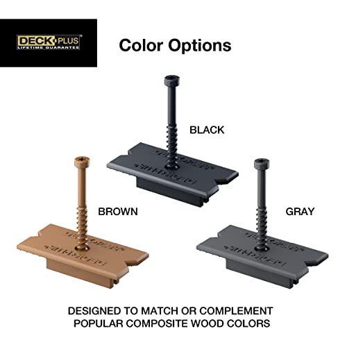 Deck Plus Eclipse hidden deck fasteners, stainless steel grey wood screws, 90 pack