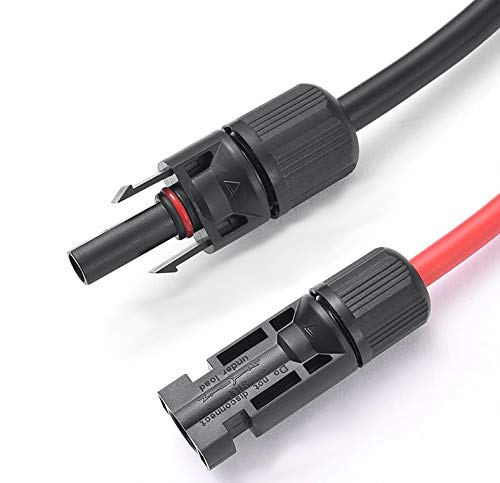Solartronics Solar Cable 4 mm² 5 m with Solar Plug, Double-Sided, Red/Black | Solar extension cable for solar system, H1Z2Z2-K, flexible, water-resistant, TÜV Rheinland, made in Germany, 2 x 5 m