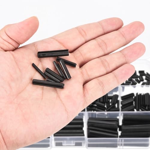 uxcell 50-piece black carbon steel slotted spring pin assortment, 3/32 x 1/2 inch split roll pins