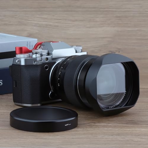Haoge LH-X165 Square Metal Lens Hood Shade with Metal Cap for Fujifilm Fuji Fujinon XF XF16-55mm F2.8 R LM WR Lens xf 16-55mm/f2.8