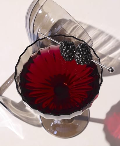 Set of four Lenox Curva Luxe Coupe Cocktail Glasses showcasing elegant, clear glassware with sleek curved design.