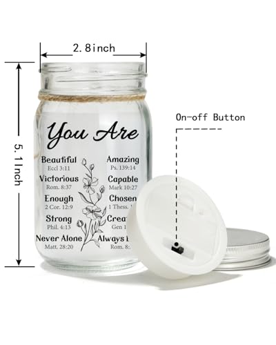 Christian Gifts for Women Lamp, Starlight Mason Jar Night Light