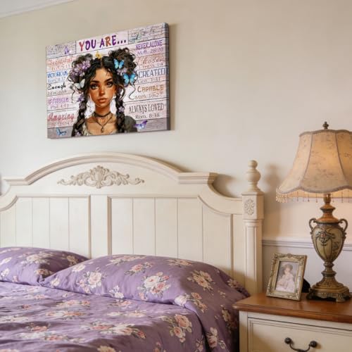 African American Black Woman Wall Art You Are Bible Verse Posters, 12"x16" 16"L x 12"W