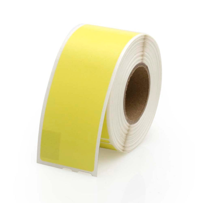 Seiko Compatible LV-SLP-1YLB Yellow Address Labels – 1 1/8 x 3 1/2 Inch – 2 Rolls Per Pack – 130 Labels Per Roll – Bright Yellow Direct Thermal Labels for Seiko SLP Smart Label Printers