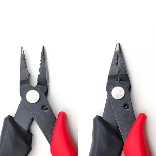 Auyuve red needle-nose pliers for permanent jewelry with 3ft grounding cable, designed for precise chain welding