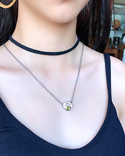Always in My Heart Urn Necklace for Ashes Birthstone Cremation Jewelry Keepsake Holder Memorial Locket Necklace Pendant August