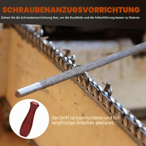 Chainsaws Sharpening Files Sharpening Set Universal Field Chainsaw Sharpener | Contains 4.0, 4.8, 5.5 mm for sharpening saw chains. Includes round file, flat file, depth gauge, file guide, handle and bag
