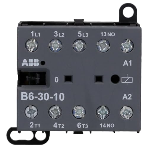 abb-entrelec B6 – minicontactor -3010 220 – 240 V 40/450hz Screw | Mini Contactor GJL1211001R8100 - 20A AC-1 - 9A AC-3 - 4kW Power - 52.5x57.5x46.7 mm - Compact Motor Control