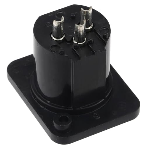 Greluma 6 Pcs XLR Male 3 Pin Panel Jack XLR Male for Microphone Nickel Plated Copper Contacts XLR plug 1-6