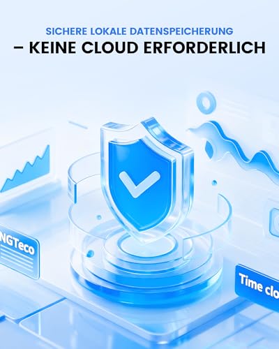 NGTeco Time Attendance Device for Employees (Fingerprint + PIN), Standalone Clock No WiFi/Software/Monthly Costs, German Silver