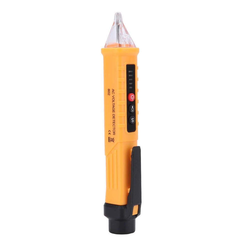 [Australia - AusPower] - Oumefar 802 Test Pencil Electric Voltage Detector Tester Pen 48-1000V/12-1000V Electricity Detect Pen with LED Flashlight(Yellow) 