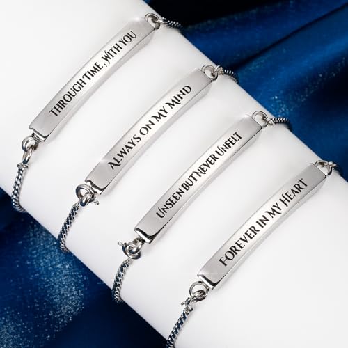 Ecation Cremation Jewelry, Urn Bracelet for Ashes Silver Classic