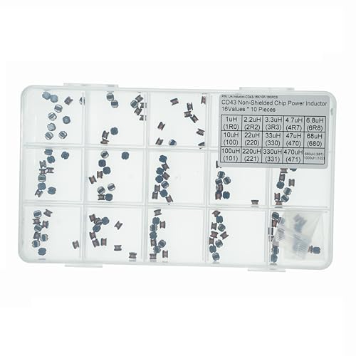 16 Types x 10pcs, Total 160pcs CD43 Series Wire Wound Non Shielded Chip Power Inductor