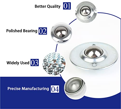 [Australia - AusPower] - 5/8" Roller Ball Transfer Bearings, CY-16A, 330 Lbs Total Load Capacity, 12 pcs Ball Bearing Transfer Units 5/8 in Roller Transfer Bearings Wheel Casters (5/8 inch, 12) 