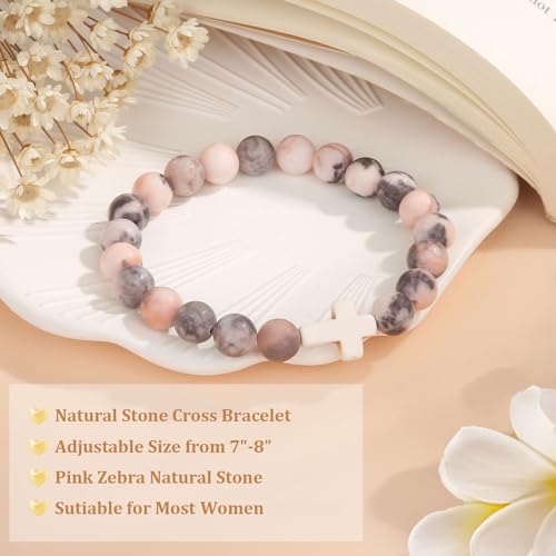 Christian Grandparents - Day Gifts for Women, Religious Cross Bracelet Yare Chosen-Pink