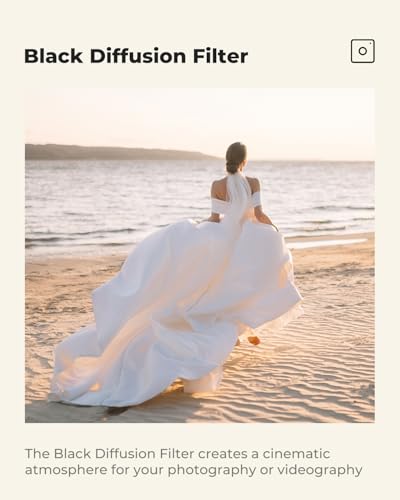 K&F CONCEPT 49mm Black Diffusion 1/8 Filter Mist Cinematic Effect Filter