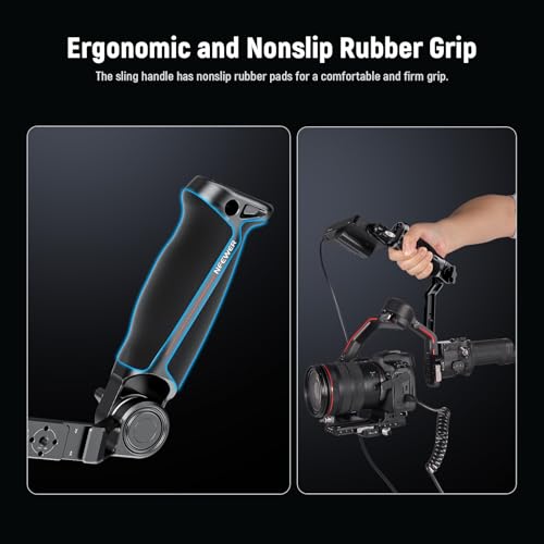 NEEWER RS4 RS3 RS2 Gimbal Sling Handle Grip with NATO Clamp & QD Sockets, Compatible with DJI RS4 RS4 Pro RS3 RS3 Pro RS2 for Low Angle Shot, Max Load: 22lb/10kg, GA020