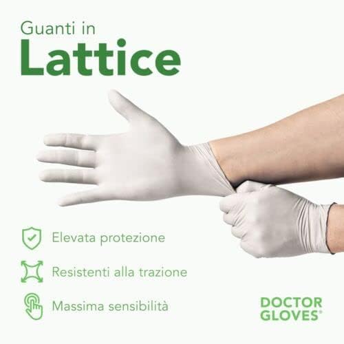 AIESI Doctor Gloves Disposable Latex Gloves with Powder for Medical Use L