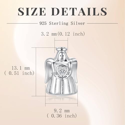 925 Sterling Silver Angel Urns Charm for Ashes-Cremation Jewelry Charm fits Bracelets and Necklace-Memorial keepsake Charms for Aashes for Women