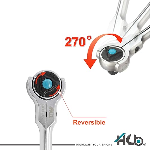 HB 3/8-inch drive 90-tooth swivel head ratchet handle with 270° adjustable aluminum handle and quick release