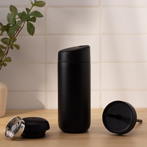 Fellow Carter 3-in-1 Ceramic Lined Travel Coffee Mug Tumbler 16 oz 3 in 1 - Slide Lid Matte Black