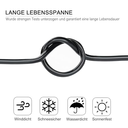 20 AWG 2 x 0.5 mm² 2 Core Cable 15 m, 0.5 mm² 2 Core Electrical Wire | Tinned copper PVC 2-core electrical cable for DC 12V/24V, LED lighting, extension cable, car etc., CE certification 15 Meter 20AWG-2C (2 x 0.5 mm²)