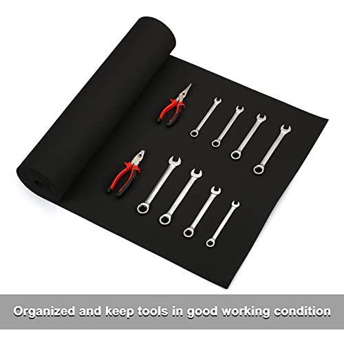 CASOMAN Professional Tool Box Liner and Drawer Liner - 24 inch (Wide) x 24 feet (Long), Non-Slip,Easy Cut, Black 24"W x 288"L