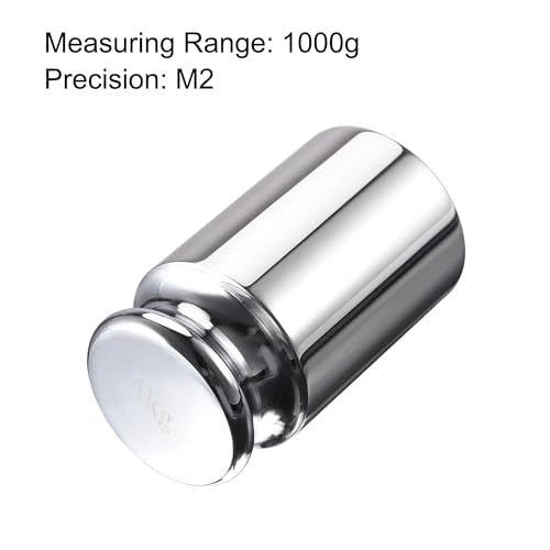 sourcing map Gram Calibration Weight M2 Precision Steel Chrome-Plated | 1kg, for digital scales