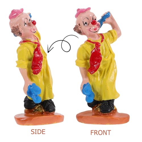 Abaodam 4Pcs Clown Ornament Miniatures 3.93In Circus Clown Figurines for Sandtray Therapy Creative Home Decor Collectible Figurines