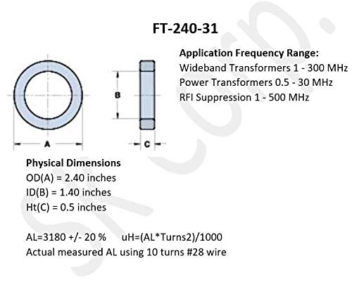 [Australia - AusPower] - FT-240-31 Ferrite Toroid Core - | 31 Material 
