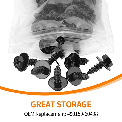 Luxlead fender liner screws and splash shield bolts assortment, 30-piece set; black fasteners displayed neatly