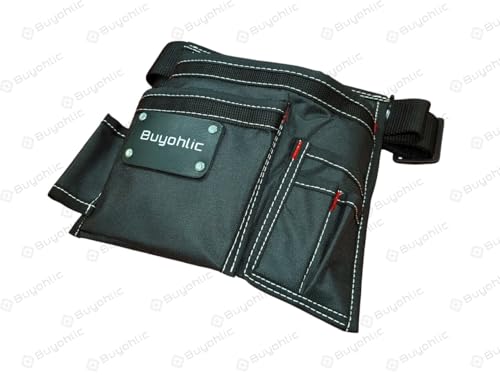 AD INTERNATIONAL durable canvas 5-pocket single-side tool pouch bag with adjustable belt