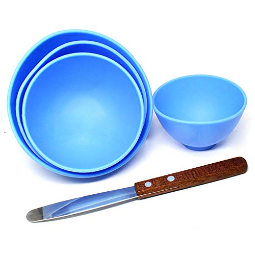 [Australia - AusPower] - BONEW 4PCS Dental Plastic Mixing Alginate Modelling Carver Rubber Plaster Bowl +2 Mixing Spatulas 