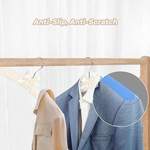 Padded Clothing Hangers Pack of 10, Heavy Duty Fabric Coat Hanger Solid