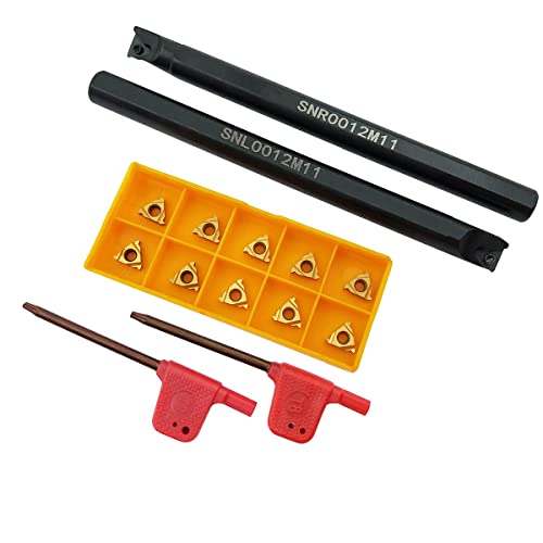 SNR0012M11 + SNL0012M11 Internal and External Tap Rotary Tool Holder with 5pcs 11IR A60 + 5pcs 11ER A60 Threading Inserts | ASZLBYM inner turning chisel external thread CNC lathes turning tool indexable carbide turning inserts