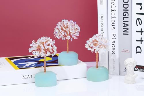 QINJIEJIE Opalite Healing Crystals Tree Decor Natural Stone Tree of Life Opal