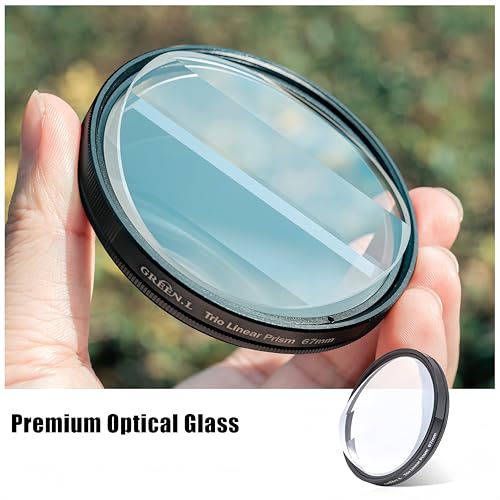 GREEN.L 77mm Motion Blur & Ghost Effect Filter — 360° Rotatable Bilateral Prism for Creative Photos & Videos, Premium Optical Glass with Case & Cloth